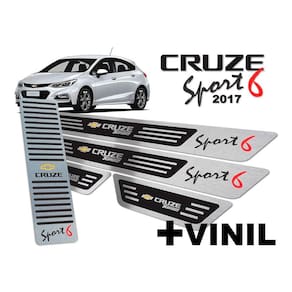 Descanso Soleira Cruze Sport6 2017 A 2020 Preto Alto Relevo