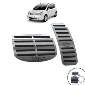 Pedaleiras Nissan Livina 2010/2014 Automático Preto