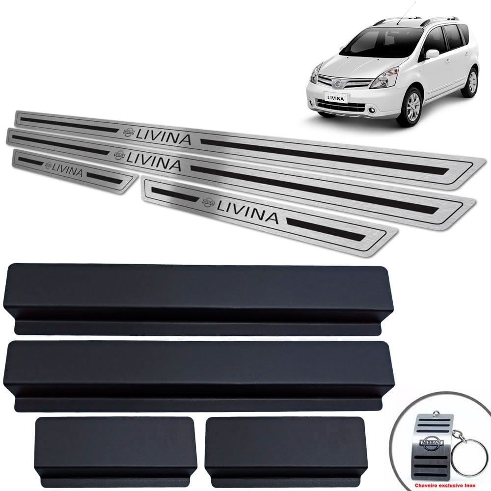 Soleiras Nissan Livina 2010/2014 Preto Baixo Relevo