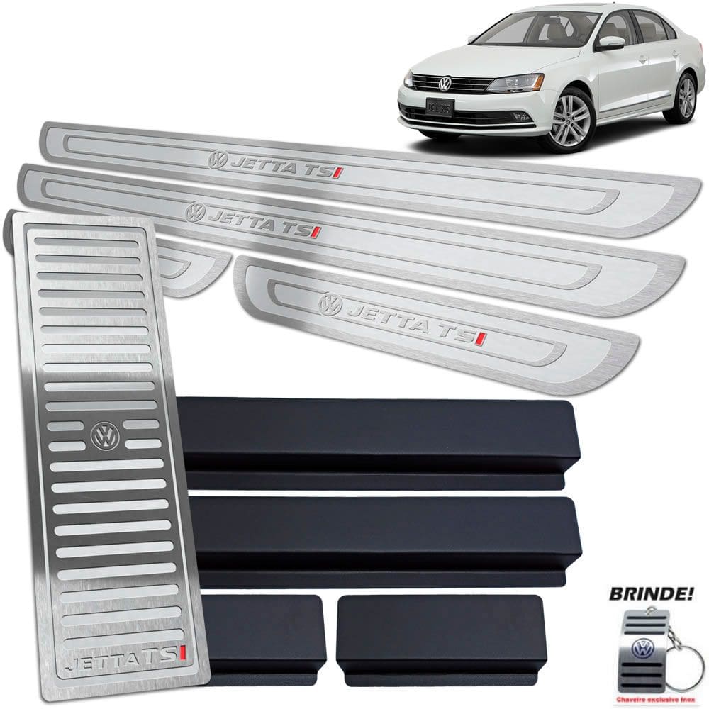 Descanso De Pé + Soleiras Com Vinil Jetta Tsi Prata AR I