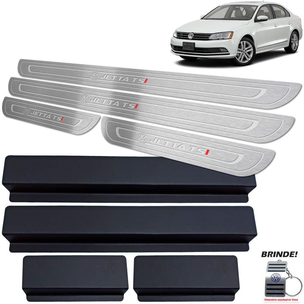 Soleiras Vw Jetta Tsi Com Vinil Prata Baixo Relevo I