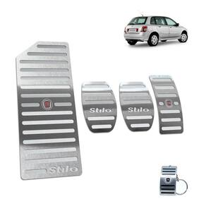 Pedaleiras + Descanso Fiat Stilo 2003 A 2011 Manual Prata