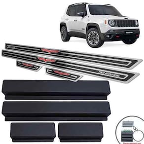 Soleira Com Vinil Jeep Renegade Trailhawk Preto Alto Relevo