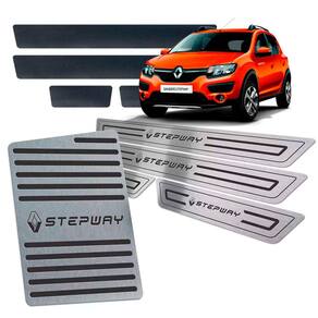 Soleira + Vinil + Descanso Sandero Stepway 2014/2019 Preto