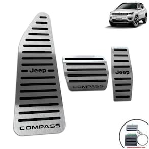 Pedaleiras + Descanso Jeep Compass 2017/2020 Preto