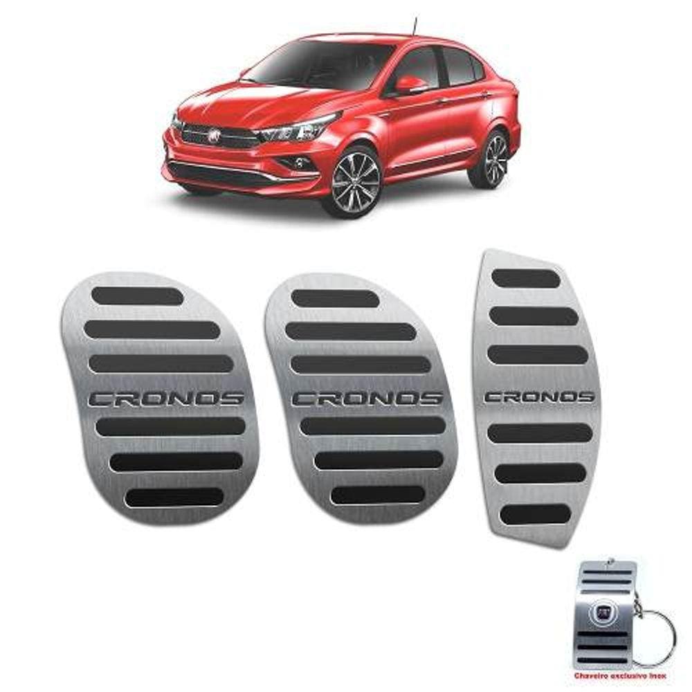 Pedaleiras Fiat Cronos Manual Em Aço Inox Preto