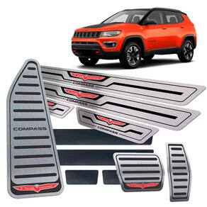 Soleira Pedaleira Descanso Compass Trailhawk Preto