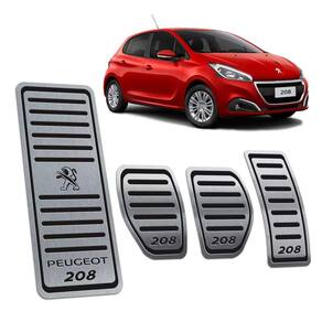 Descanso + Pedaleiras Inox 208 2013/2020 Manual Preto