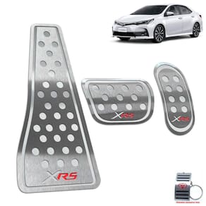Pedaleiras + Descanso Toyota Corolla Xrs 2014 a 2019 Prata