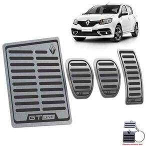 Descanso + Pedaleiras Sandero Gt Line 2014 a 2022 Preto
