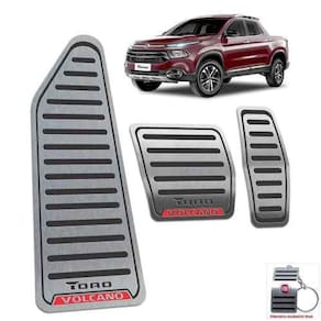 Pedaleiras Com Descanso Fiat Toro Volcano 2016 a 2021 Preto