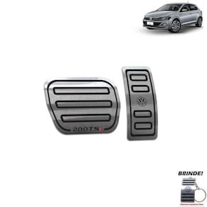Pedaleiras Aço Inox Polo 200 Tsi 2018/2020 Automático Preto