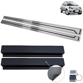 Soleira Ford Ka 2008 A 2013 Aço Inox Preto Baixo Relevo