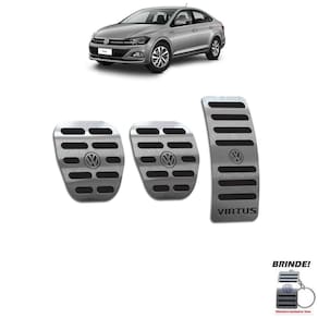 Pedaleiras Virtus 2018 A 2020 Manual Preto Em Aço Inox