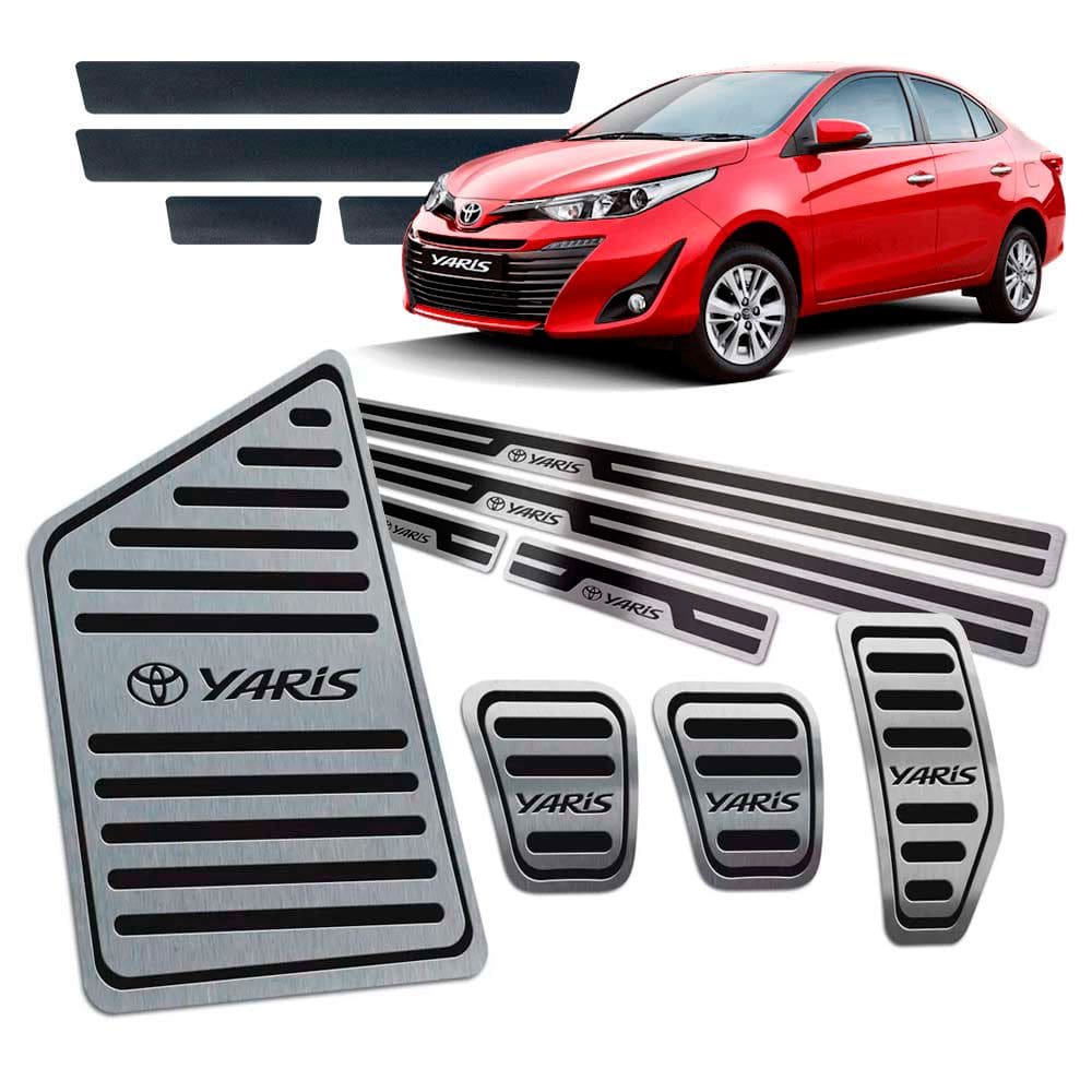 Soleira Pedaleira Descanso Yaris 2018 19 Preto Manual Relevo