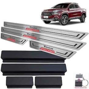 Soleiras Baixo Relevo Fiat Toro Volcano 2016 a 2021 Preto