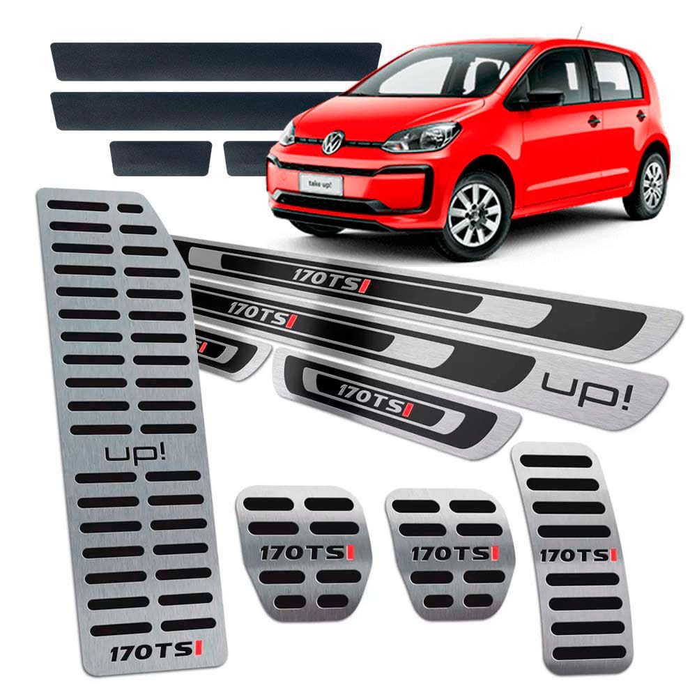 Soleira Pedaleira Descanso Up 170 Tsi 2018/20 Preto Relevo