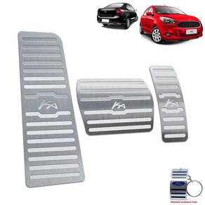 Pedaleira Automático Descans Soleira Ford Ka 2014/2020 Prata