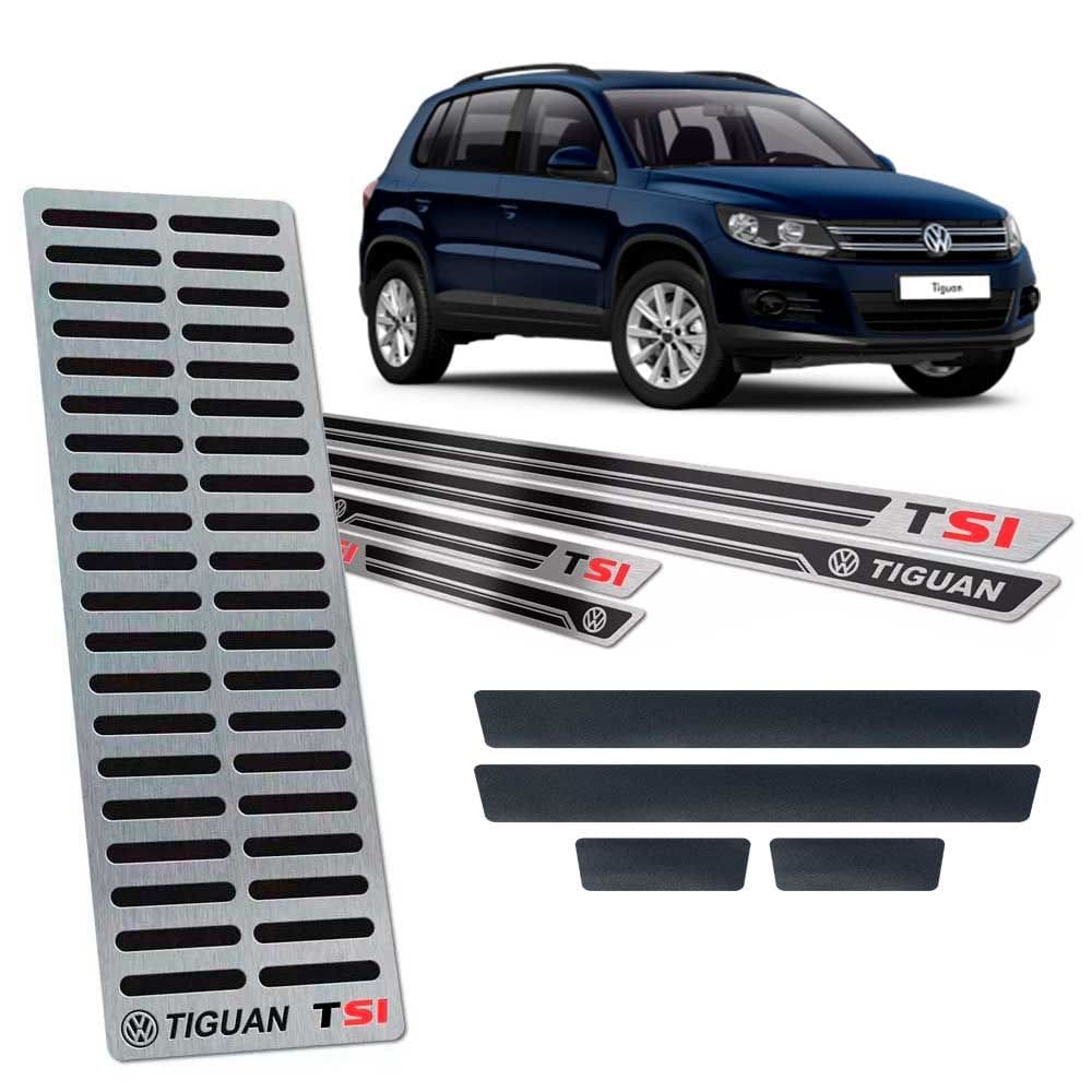 Descanso Soleira Vinil Tiguan Tsi 2012/2017 SI Preto Relevo