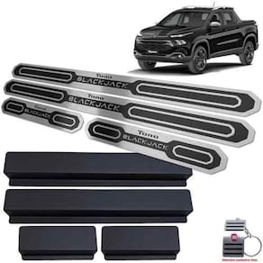 Soleiras Com Vinil Fiat Toro Blackjack Preto Alto Relevo