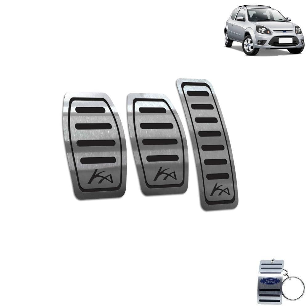 Pedaleira Manual Ford Ka 2008 A 2013 Aço Inox Preto
