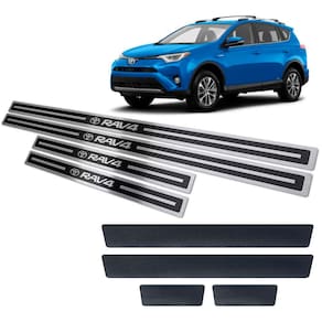 Soleira Alto Relevo + Vinil Toyota Rav4 2013/2019 Preto