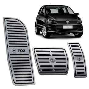 Pedaleiras + Descanso Aço Inox Fox 2014/2020 Aut Preto