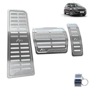 Descanso de Pé + Pedaleira Aço Inox Ford Ka Titanium Prata
