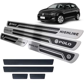 Soleiras Aço Inox Polo Highline 2018 2019 Vinil Preto Relevo