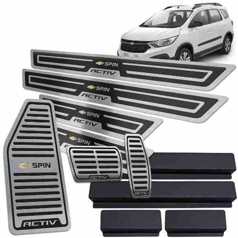 Soleiras Pedaleiras Descanso Chevrolet Spin Activ Preto