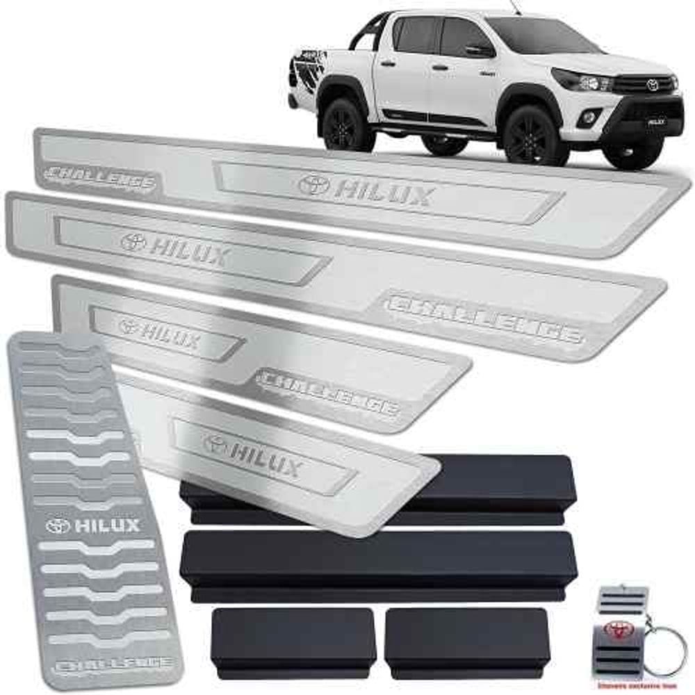 Descanso Soleira Hilux Challenge 2018 2019 Prata Alto Relevo