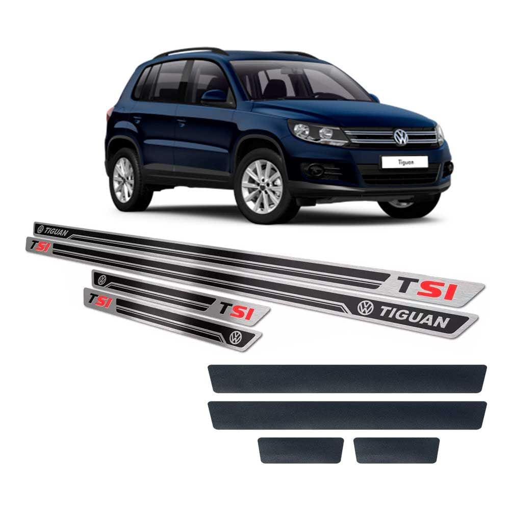 Soleiras +Vinil Vw Tiguan Tsi 2012/2017 SI Preto Alto Relevo