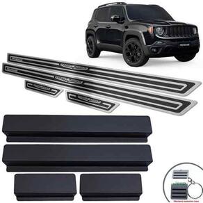 Soleira + Vinil Jeep Renegade Night Eagle Preto Alto Relevo
