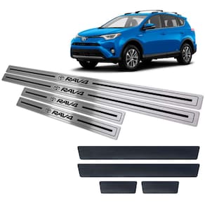 Soleira Baixo Relevo + Vinil Toyota Rav4 2013/2019 Preto