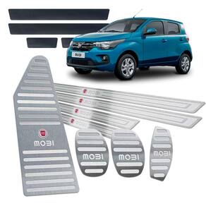 Pedaleira Descanso Soleira Mobi 2017/19 Manual Prata Relevo