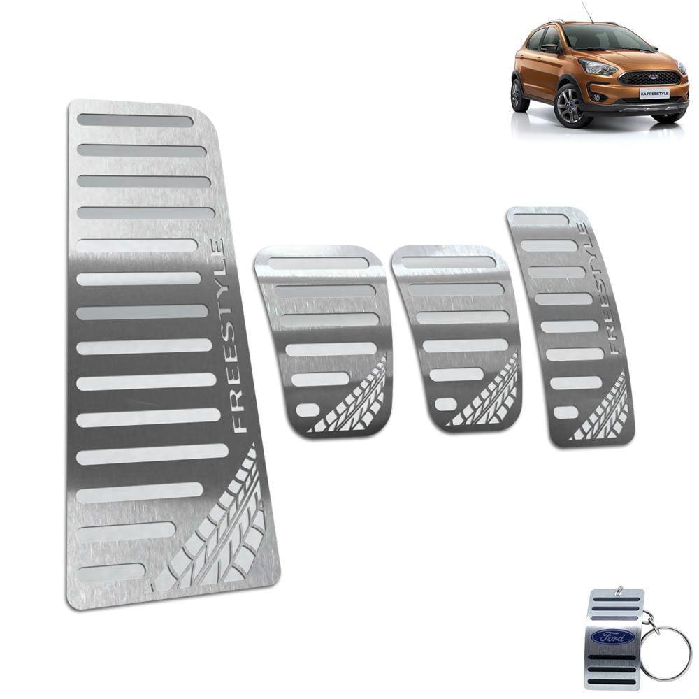 Descanso + Pedaleira Manual Inox Ford Ka Freestyle Prata