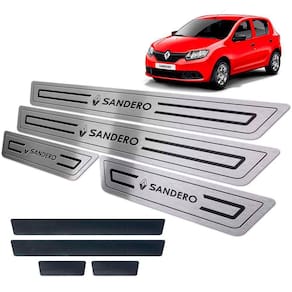 Soleiras Com Vinil Baixo Relevo Sandero 2014/2019 Preto