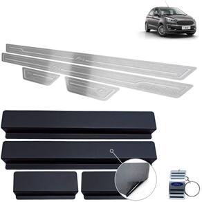 Soleira Aço Inox Ford Ka Titanium Prata Baixo Relevo