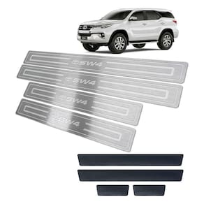 Soleiras Toyota Hilux Sw4 2016/2019 Com Vinil Prata