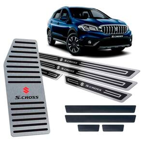 Descanso Soleira Vinil Suzuki S-cross 2017/2019 Preto Relevo