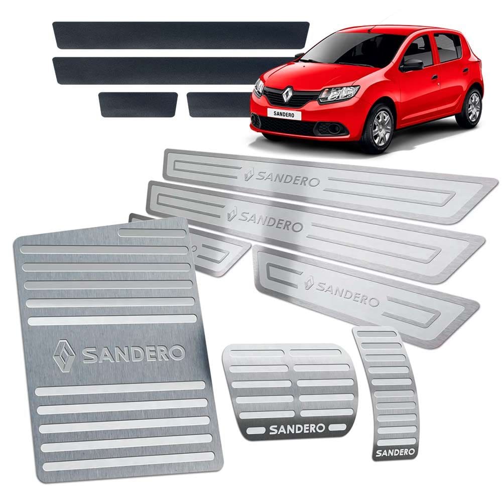Pedaleira Descanso Soleira Sandero 2014/19 Aut Prata Relevo