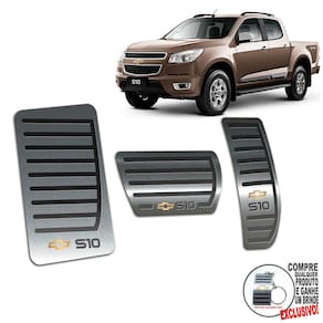 Descanso + Pedaleiras Chevrolet S10 2012 / 2016 Aut Preto