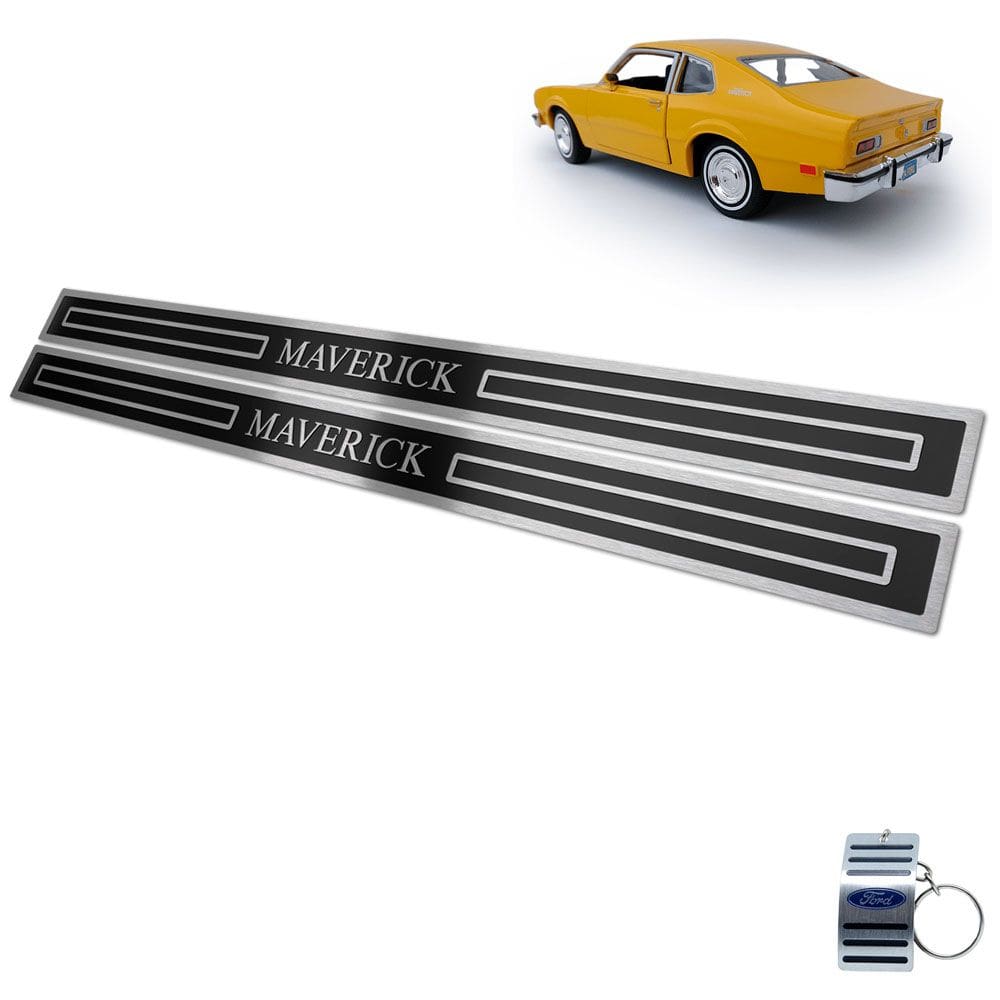Soleira Ford Maverick 1972 A 1979 Preto Alto Relevo