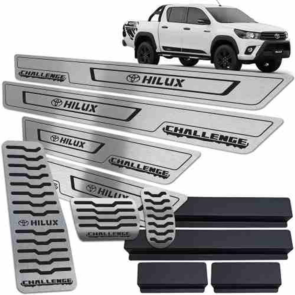 Pedaleira Descanso Soleira Hilux Challenge 2018 19 Preto BR