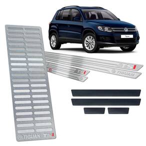 Descanso Soleira Vinil Tiguan Tsi 2012/2017 I Prata Relevo