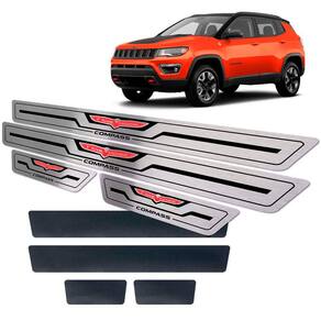 Soleiras Com Vinil Jeep Compass Trailhawk Preto