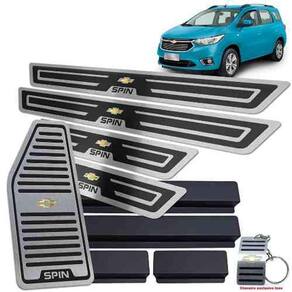 Descanso + Soleira Vinil Chevrolet Spin Preto Alto Relevo