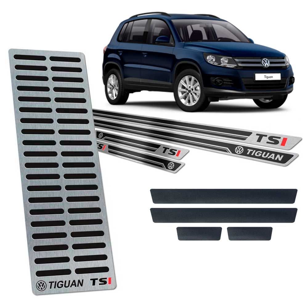 Descanso Soleira Vinil Tiguan Tsi 2012/2017 I Preto Relevo