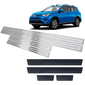 Soleira Alto Relevo + Vinil Toyota Rav4 2013/2019 Prata