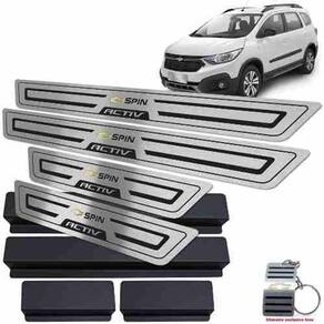 Soleiras Chevrolet Spin Activ Com Vinil Preto Baixo Relevo